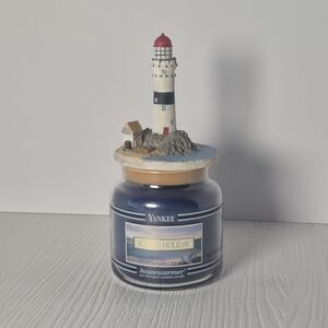 RARE Vintage Yankee Candle Seaside Holiday BLACK BAND & Lighthouse Topper